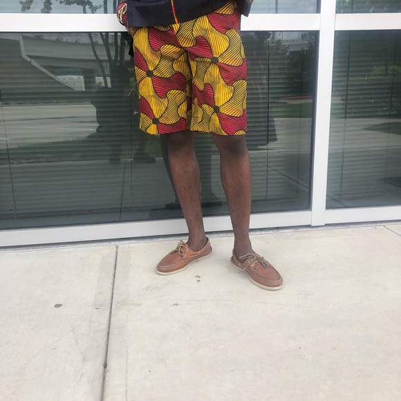 African Ankara print men Danshiki short pant - Picture 4 of 5